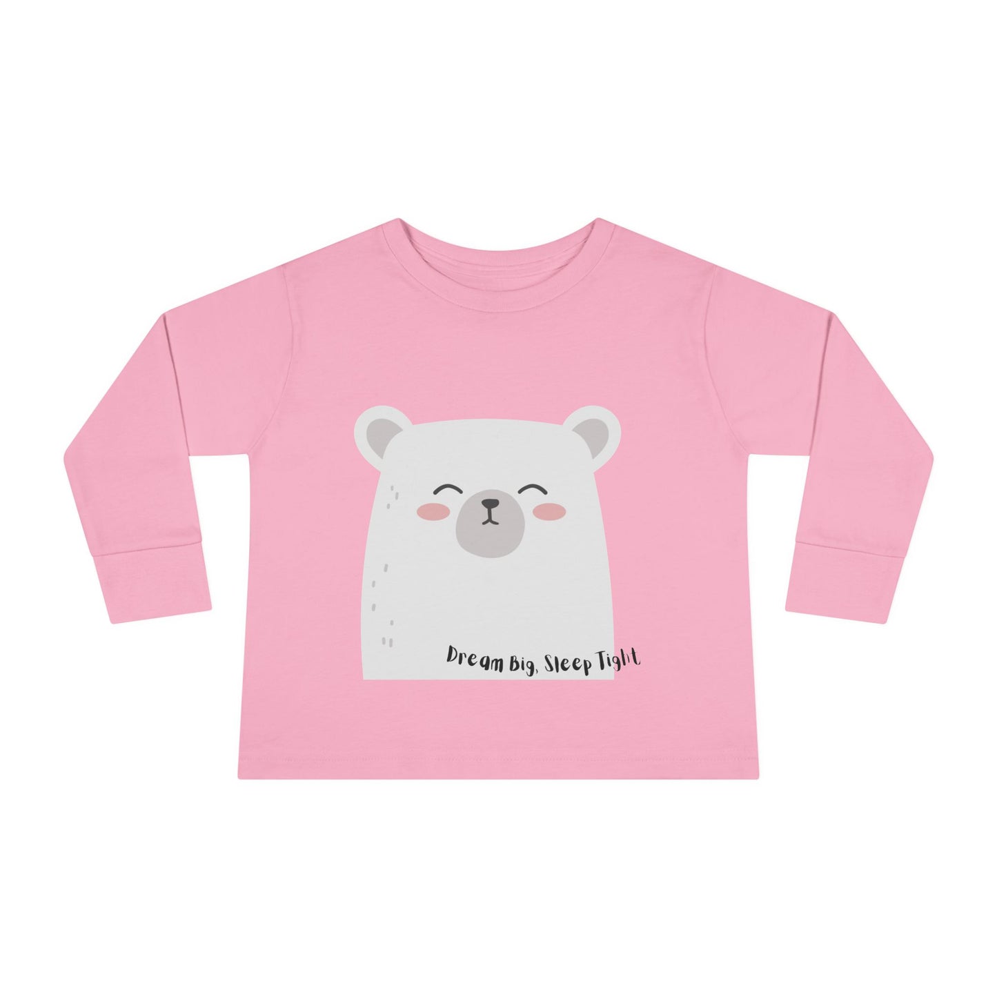 Dream Big, Sleep Tight Toddler Long Sleeve Tee - Cute Bear Design for Cozy Playdays - HappyMom