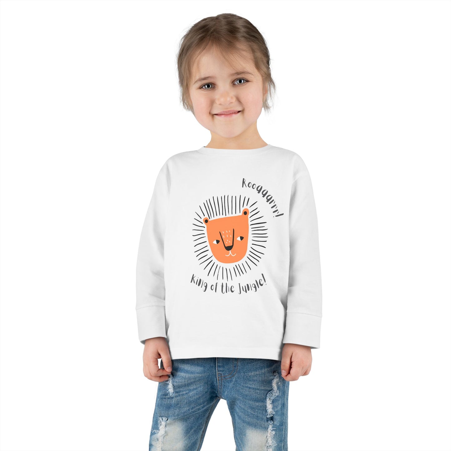 Toddler Long Sleeve Tee - "King of the Jungle" Cute Lion Design - HappyMom