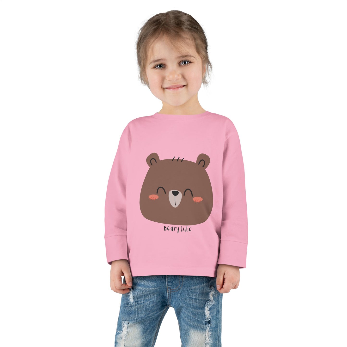 Cute Bear Toddler Long Sleeve Tee - Comfortable & Stylish for Kids - HappyMom