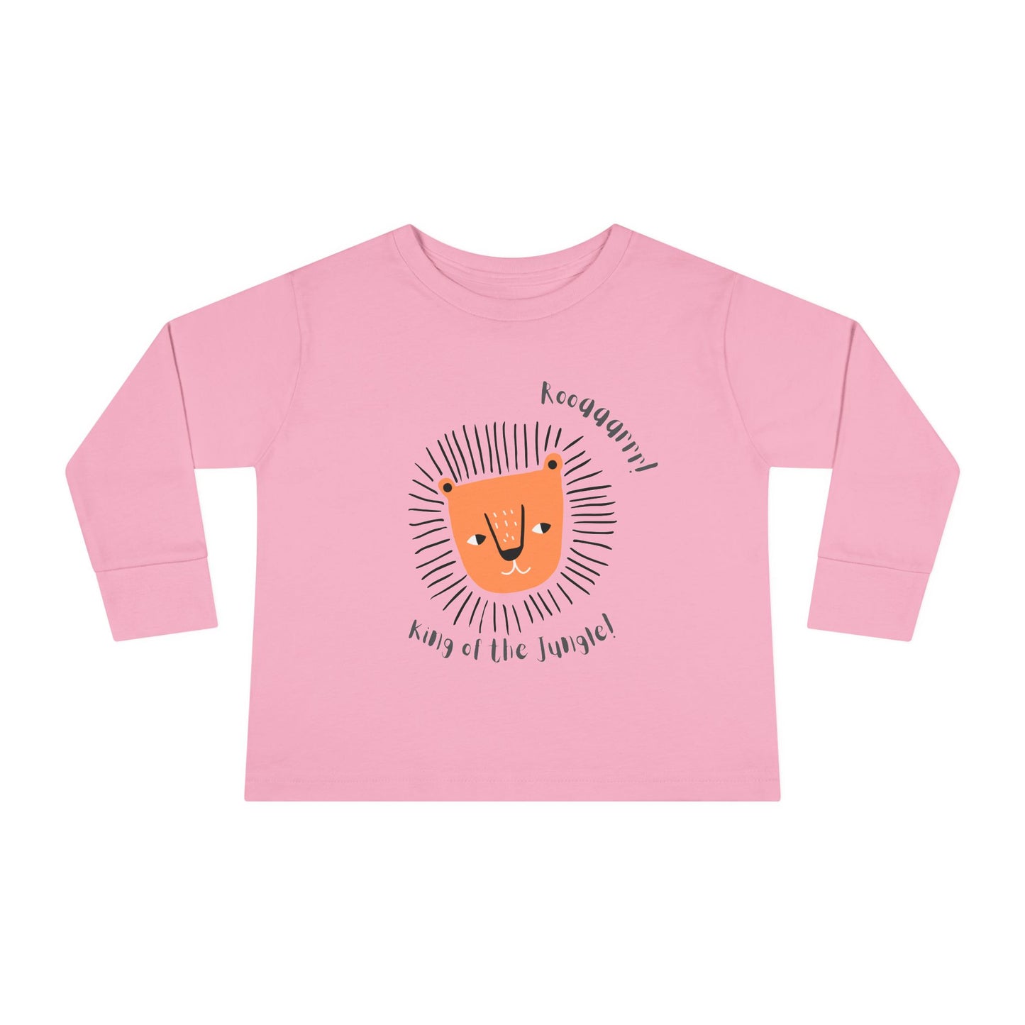 Toddler Long Sleeve Tee - "King of the Jungle" Cute Lion Design - HappyMom