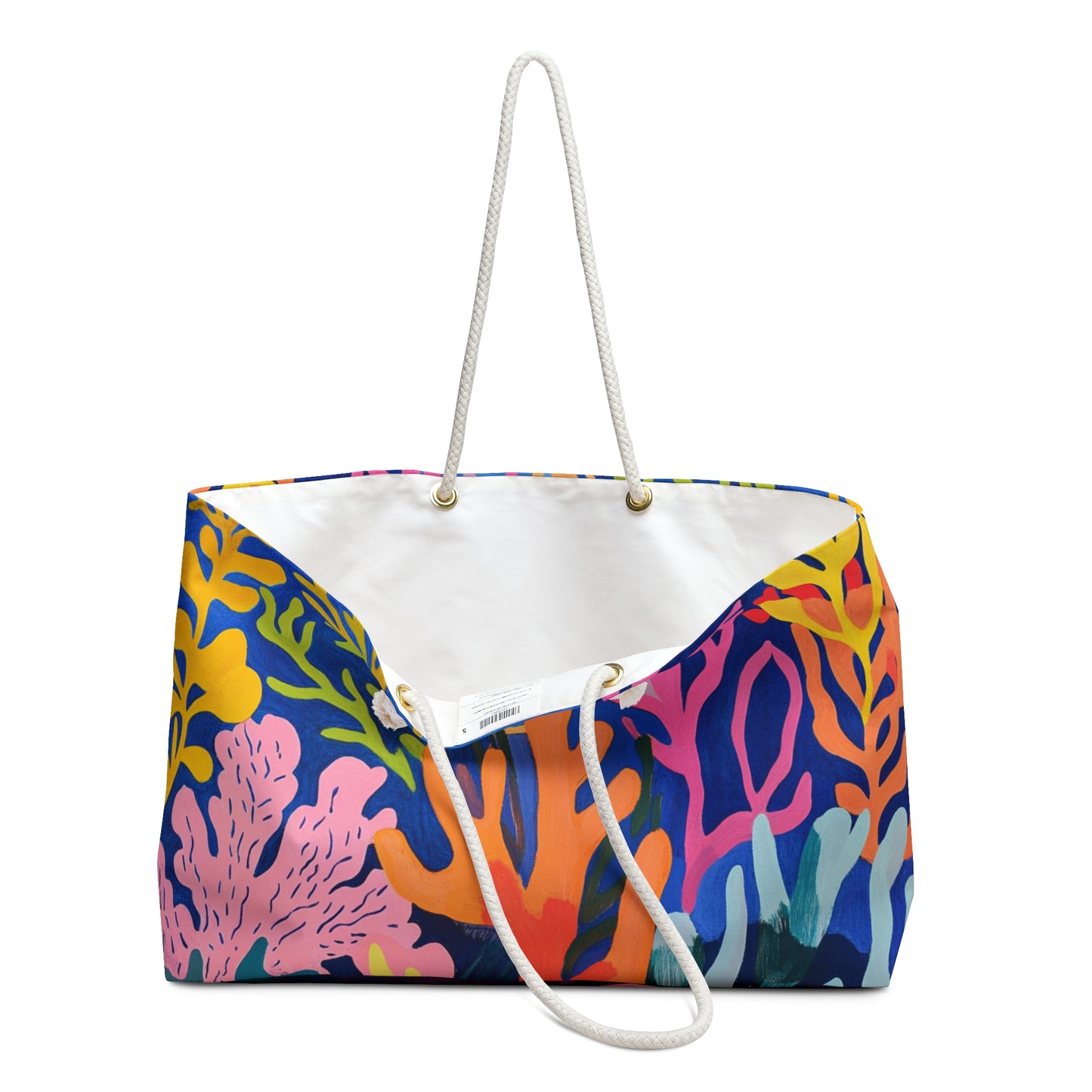 Vibrant Coral Print Weekender Bag - Perfect for Beach Trips & Getaways