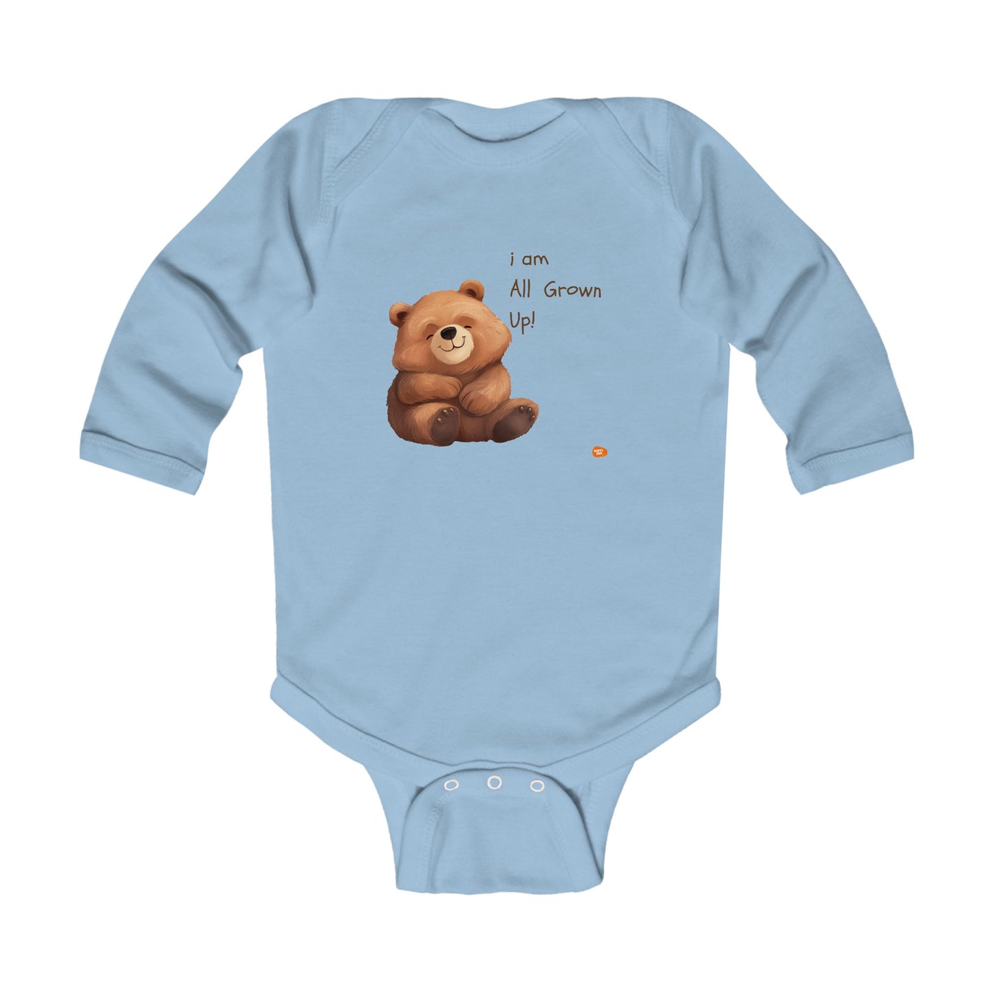 Cute Infant Long Sleeve Bodysuit - 'I Am All Grown Up!' - HappyMom