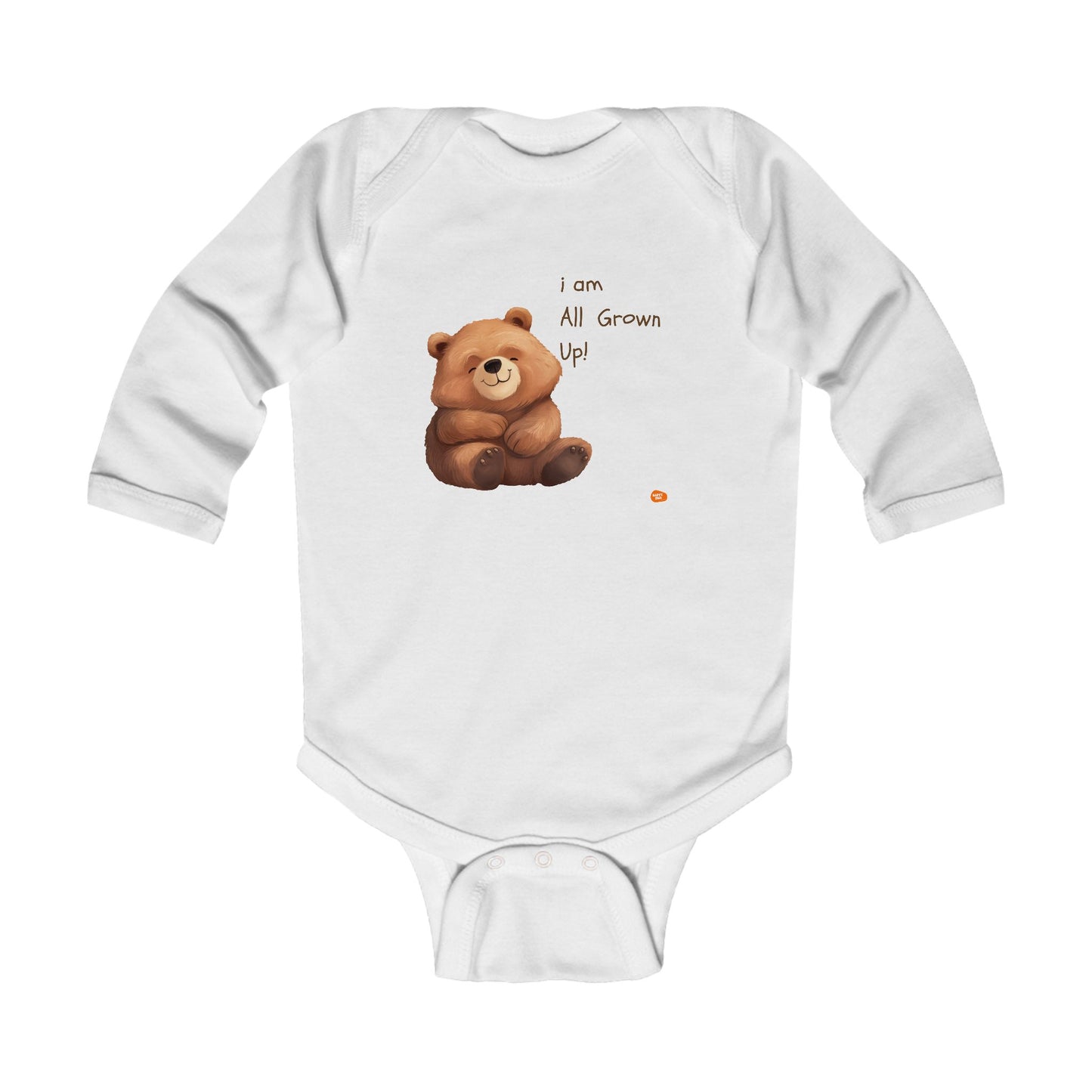 Cute Infant Long Sleeve Bodysuit - 'I Am All Grown Up!' - HappyMom