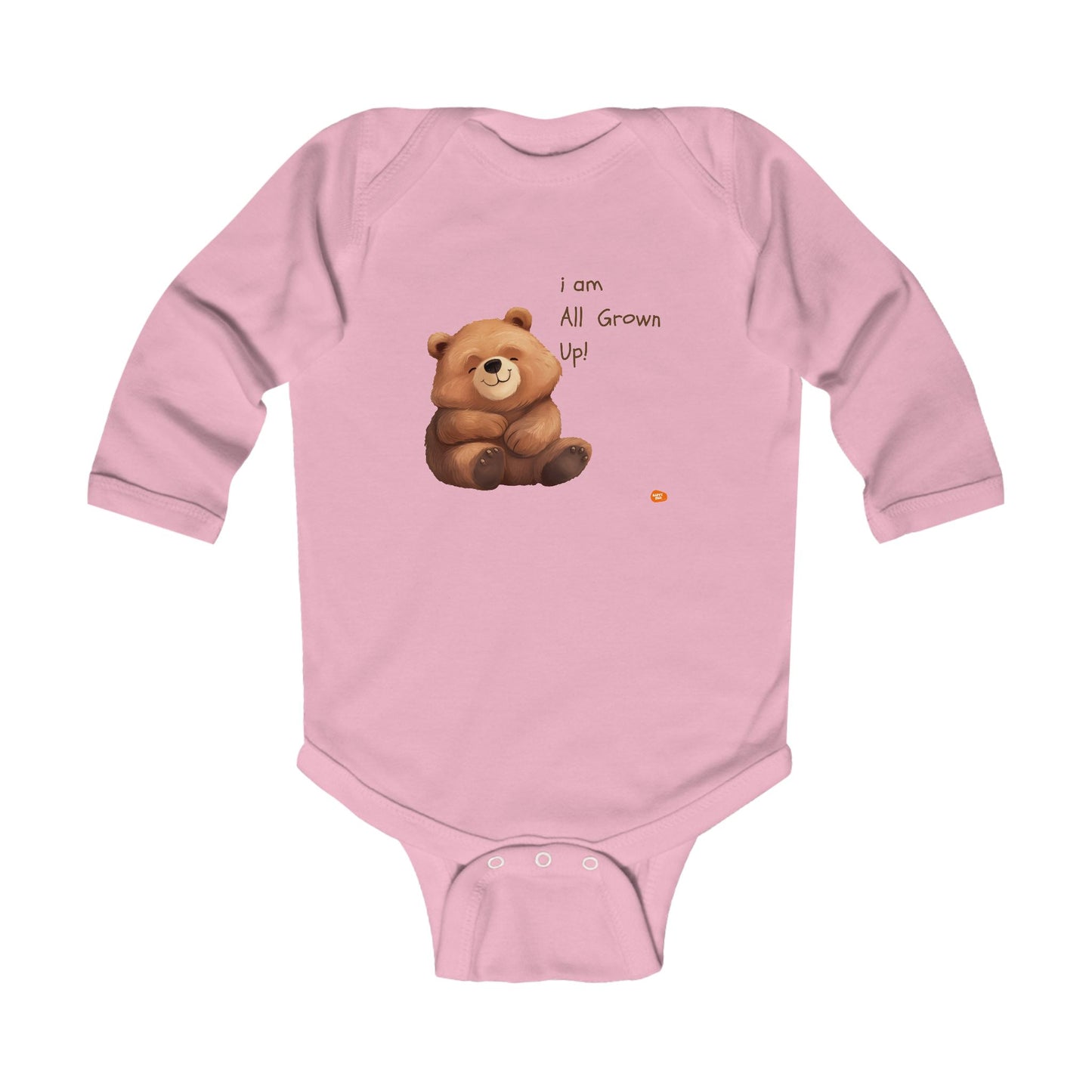 Cute Infant Long Sleeve Bodysuit - 'I Am All Grown Up!' - HappyMom