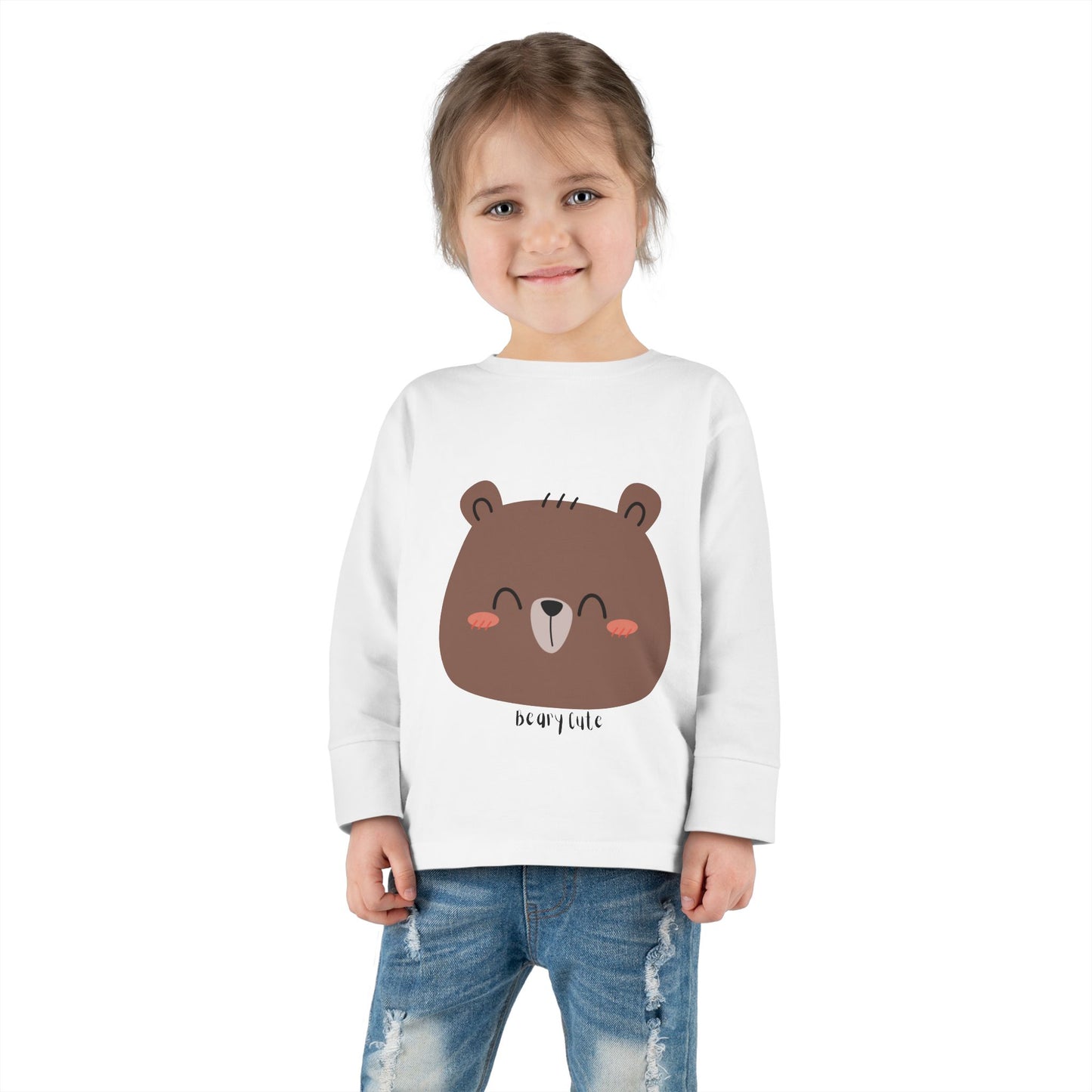 Cute Bear Toddler Long Sleeve Tee - Comfortable & Stylish for Kids - HappyMom