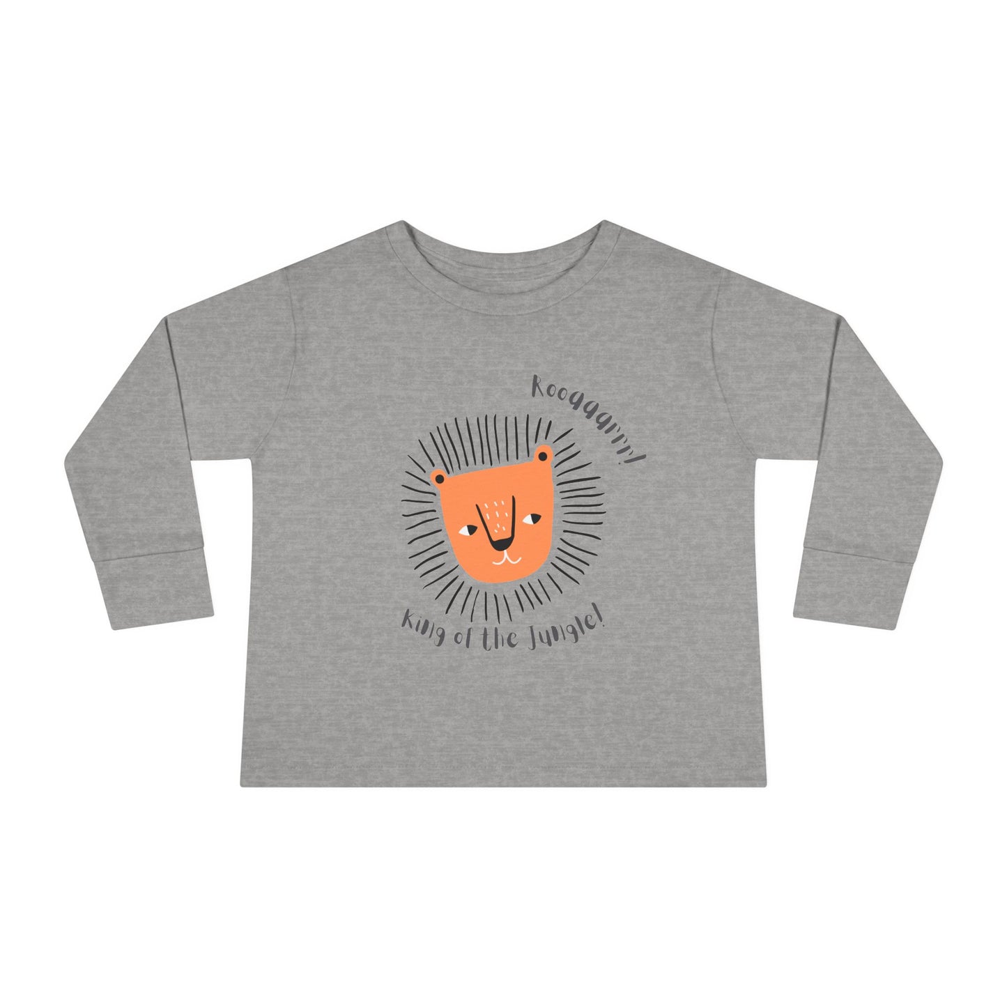 Toddler Long Sleeve Tee - "King of the Jungle" Cute Lion Design - HappyMom