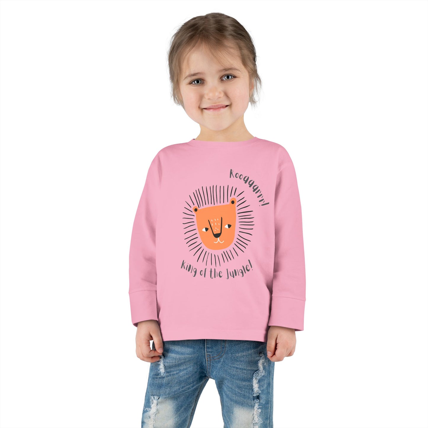 Toddler Long Sleeve Tee - "King of the Jungle" Cute Lion Design - HappyMom
