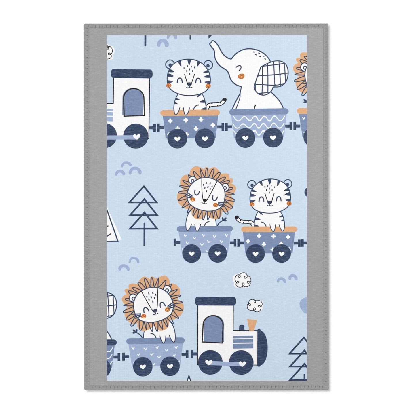 Area Rugs - Cute Zoo Animals and Train Design