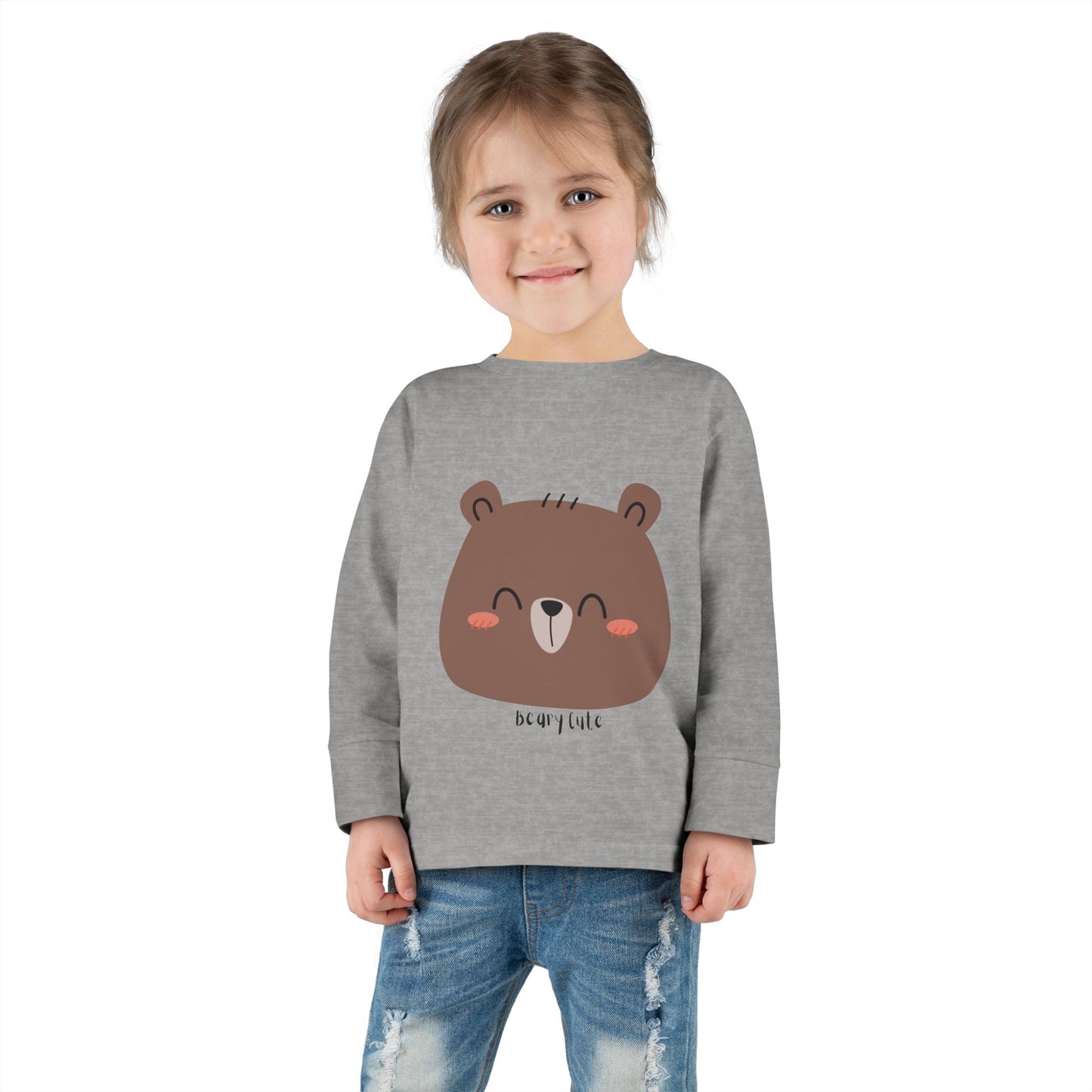 Cute Bear Toddler Long Sleeve Tee - Comfortable & Stylish for Kids - HappyMom