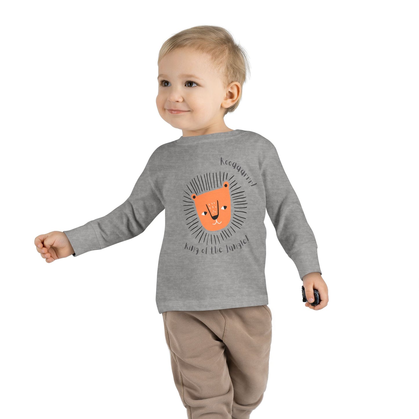 Toddler Long Sleeve Tee - "King of the Jungle" Cute Lion Design - HappyMom