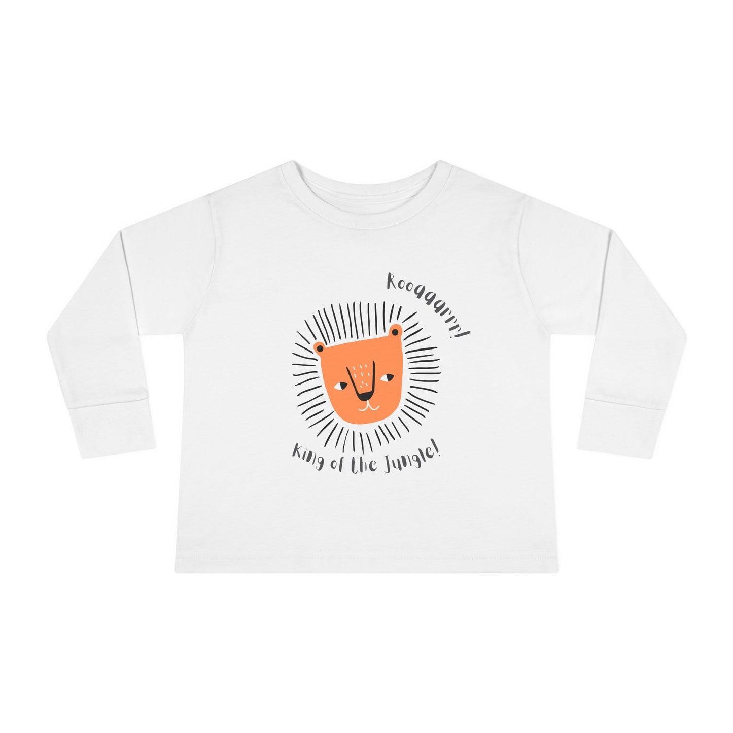 Toddler Long Sleeve Tee - "King of the Jungle" Cute Lion Design - HappyMom