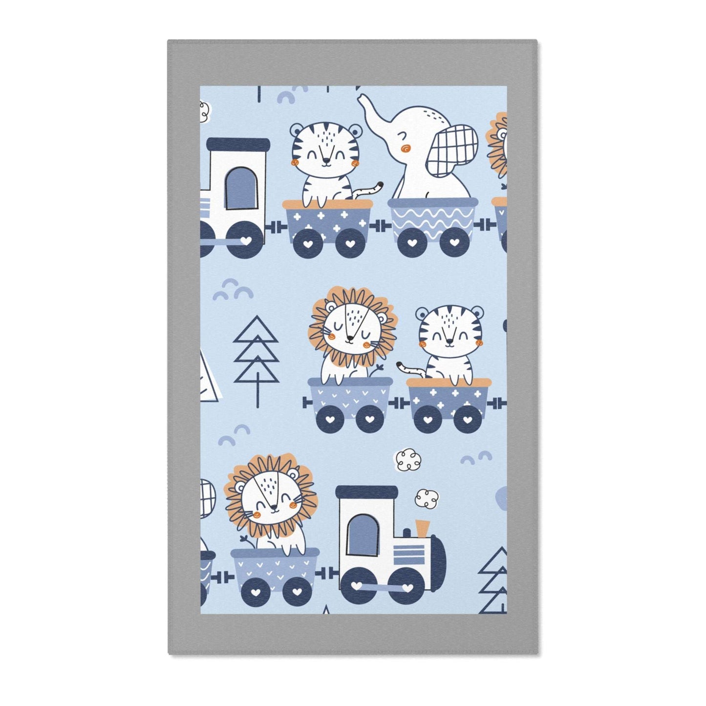 Area Rugs - Cute Zoo Animals and Train Design