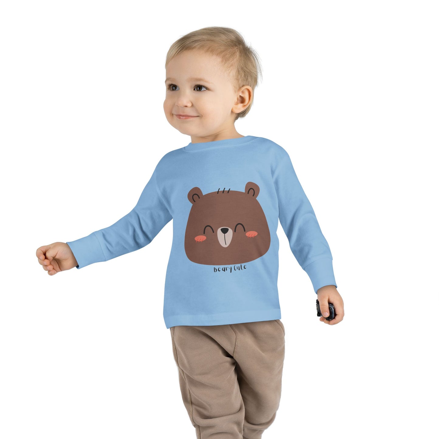 Cute Bear Toddler Long Sleeve Tee - Comfortable & Stylish for Kids - HappyMom