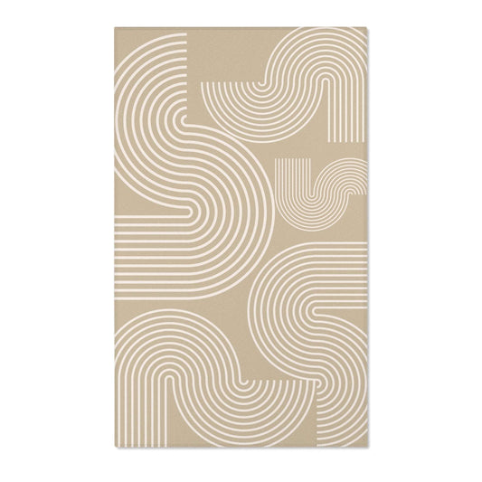 Modern Geometric Area Rug – Stylish Beige Design for Cozy Interiors
