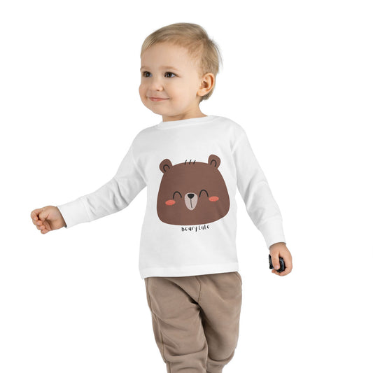 Cute Bear Toddler Long Sleeve Tee - Comfortable & Stylish for Kids - HappyMom