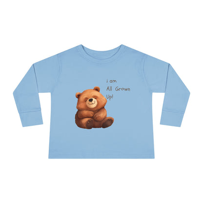 Toddler Long Sleeve Tee - Cute Bear Design for Growing Kids - HappyMom