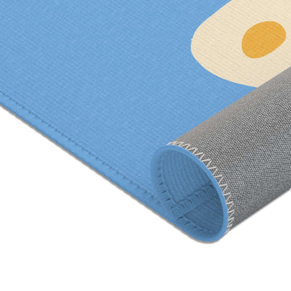 Blue Flowers Area Rug for Baby Room Decor
