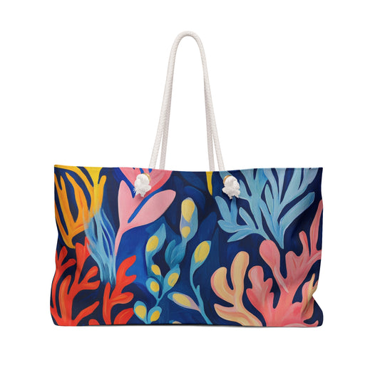 Vibrant Coral Reef Weekender Bag - Perfect for Travel & Beach Outings