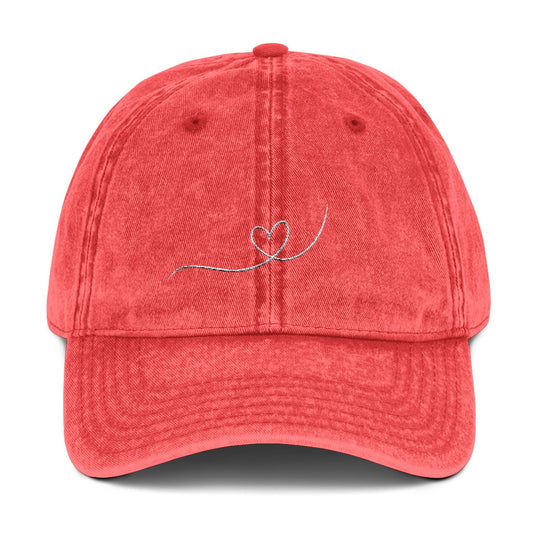 Happymom Vintage Embroidered Cap - Stylish Heart Design for Casual Outings