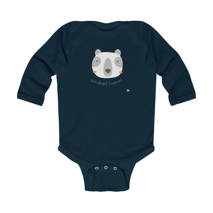 Adorable Infant Long Sleeve Bodysuit - "Born to Explore" - HappyMom