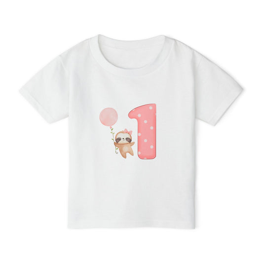 First Birthday - Baby Girl Short Sleeve Tee - HappyMom