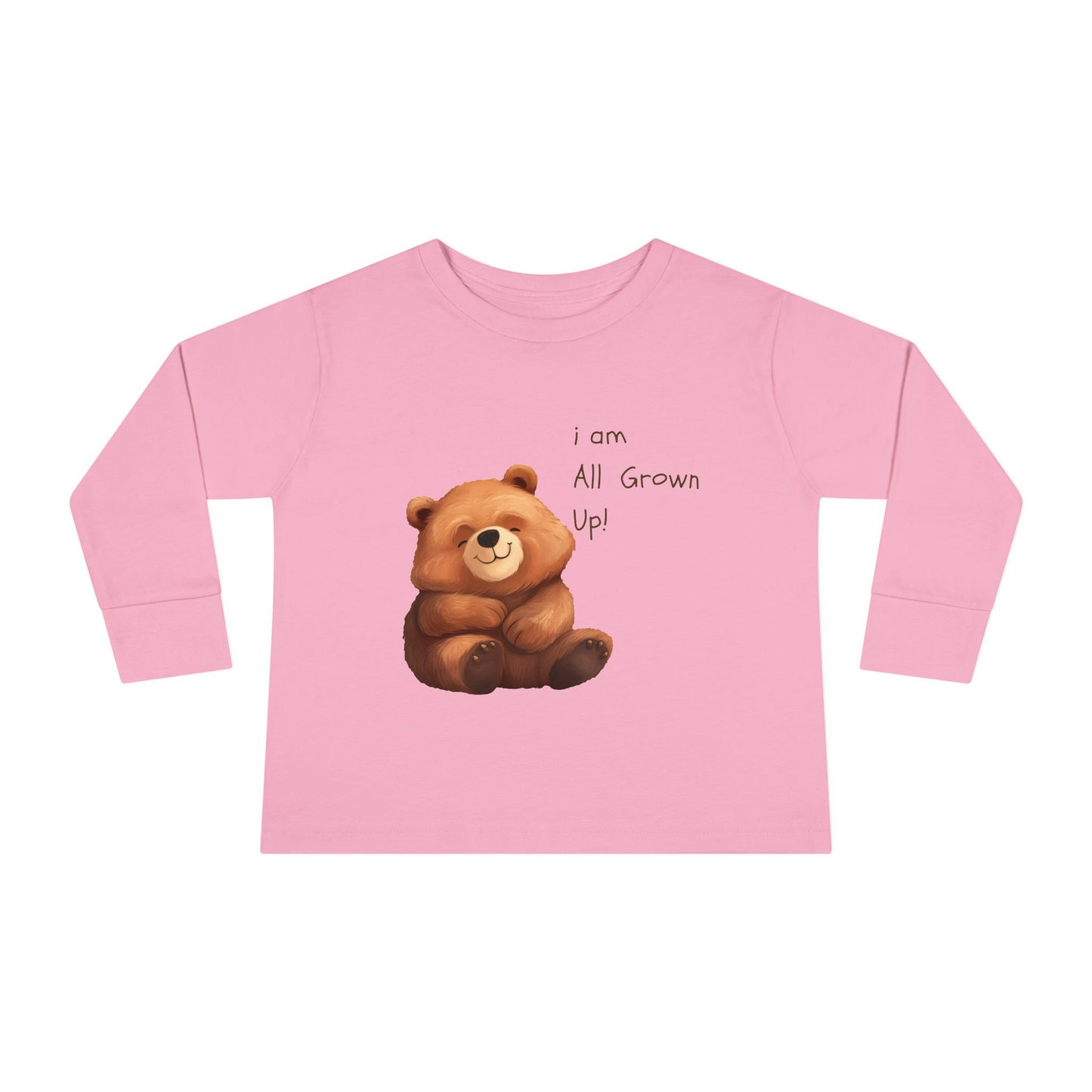 Toddler Long Sleeve Tee - Cute Bear Design for Growing Kids - HappyMom