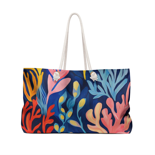 Vibrant Coral Reef Weekender Bag - Perfect for Travel & Beach Outings