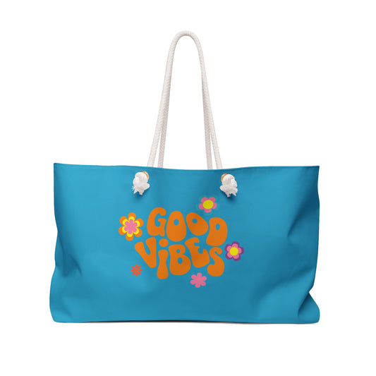 Good Vibes Weekender Bag - Colorful Tote for Travel & Leisure