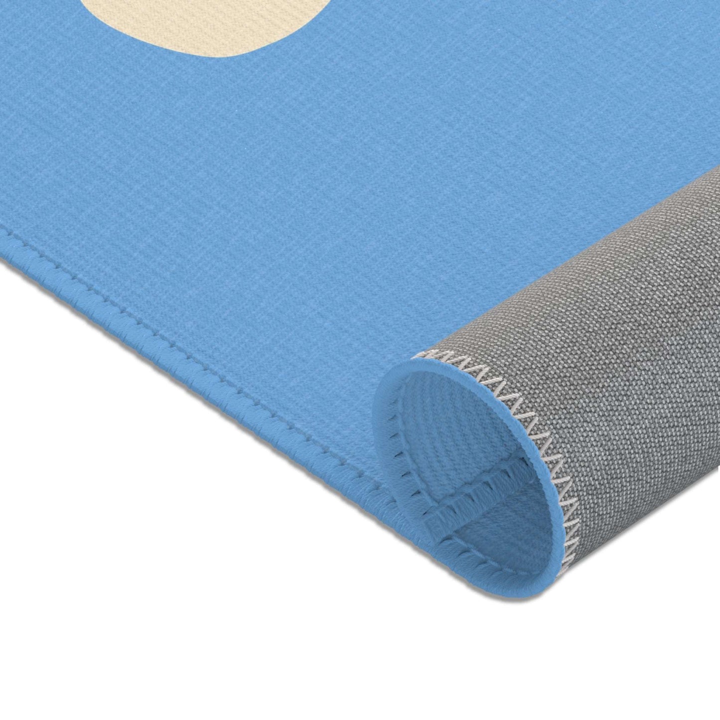 Blue Flowers Area Rug for Baby Room Decor