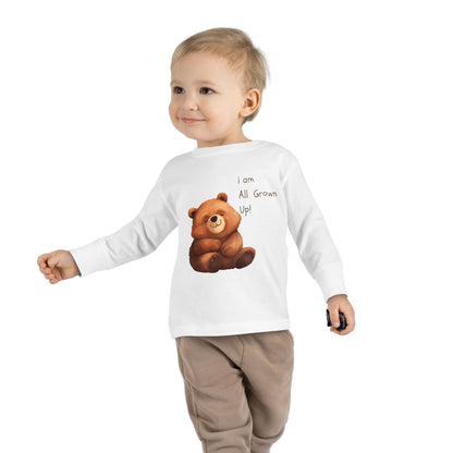 Toddler Long Sleeve Tee - Cute Bear Design for Growing Kids - HappyMom