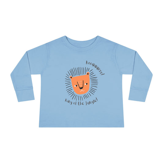 Toddler Long Sleeve Tee - "King of the Jungle" Cute Lion Design - HappyMom