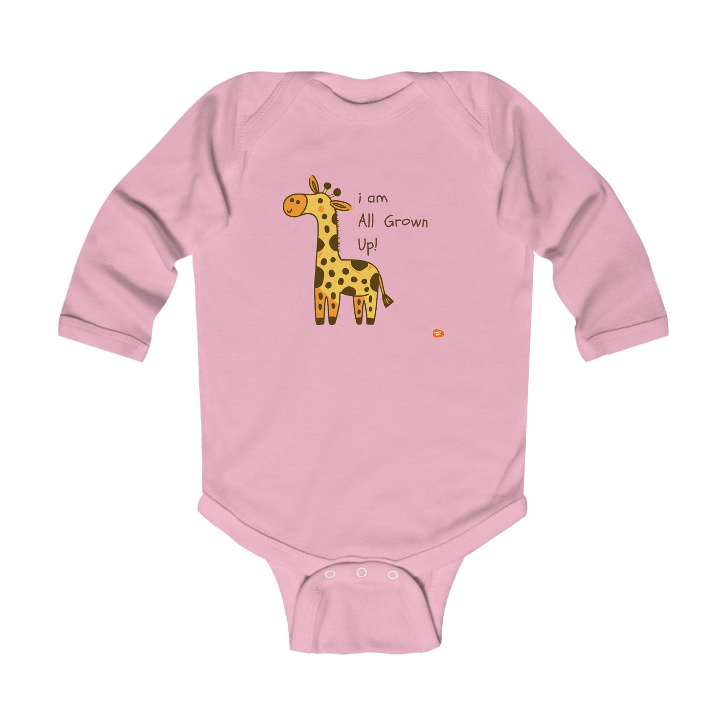 Cute Giraffe Infant Long Sleeve Bodysuit - "I Am All Grown Up!" - HappyMom