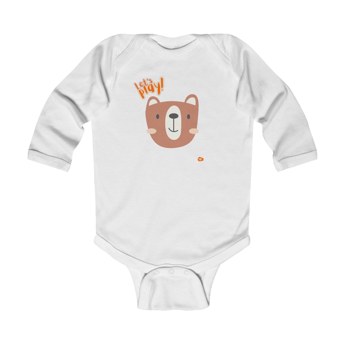 Let's Play Bear Infant Long Sleeve Bodysuit - Cute Baby Outfit for Playtime - HappyMom