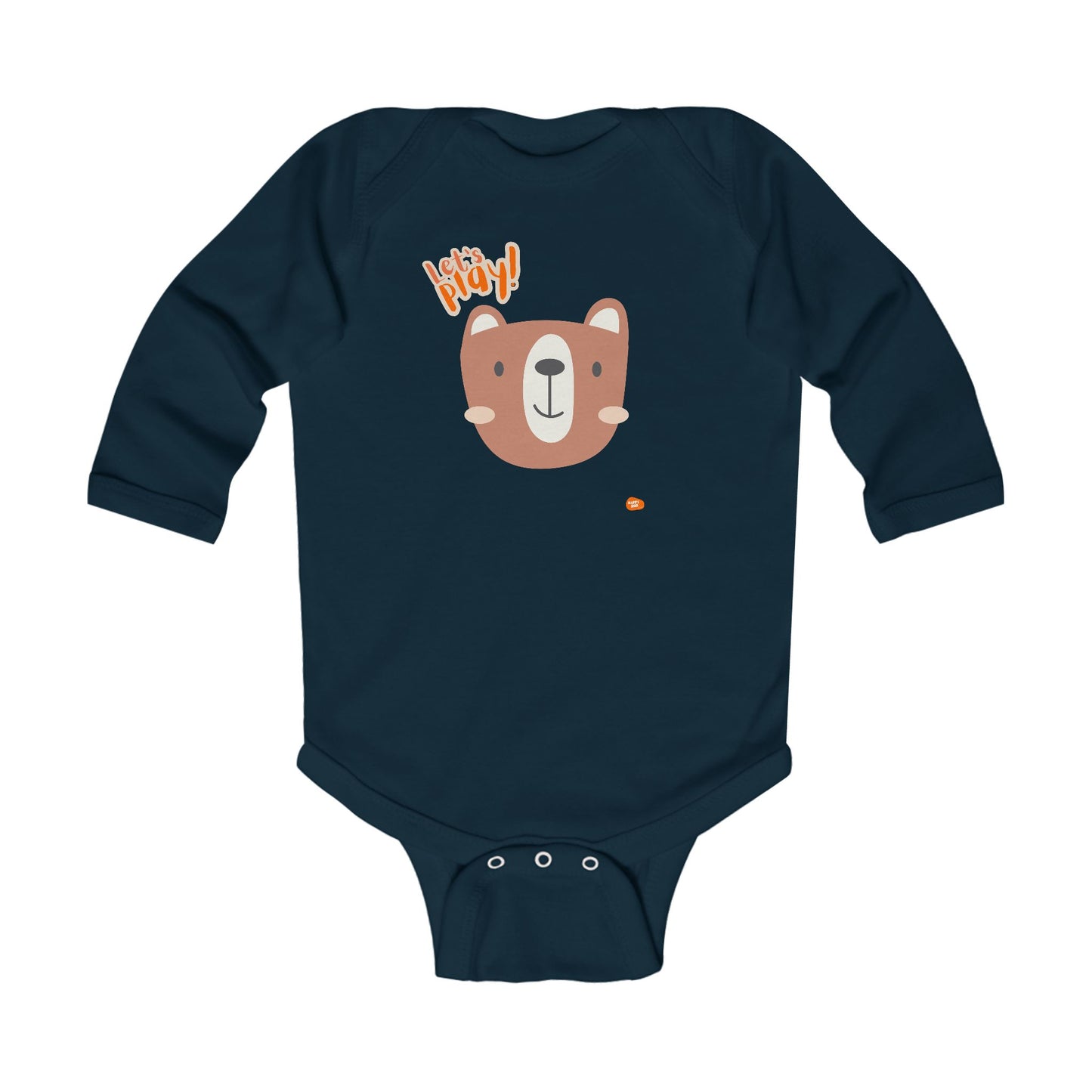 Let's Play Bear Infant Long Sleeve Bodysuit - Cute Baby Outfit for Playtime - HappyMom