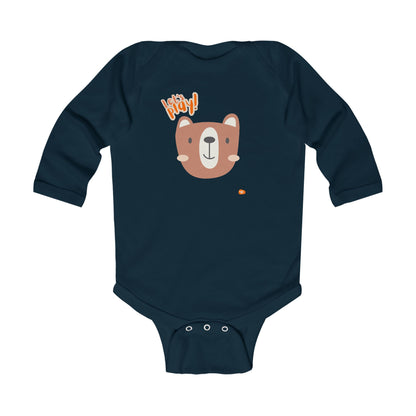 Let's Play Bear Infant Long Sleeve Bodysuit - Cute Baby Outfit for Playtime - HappyMom