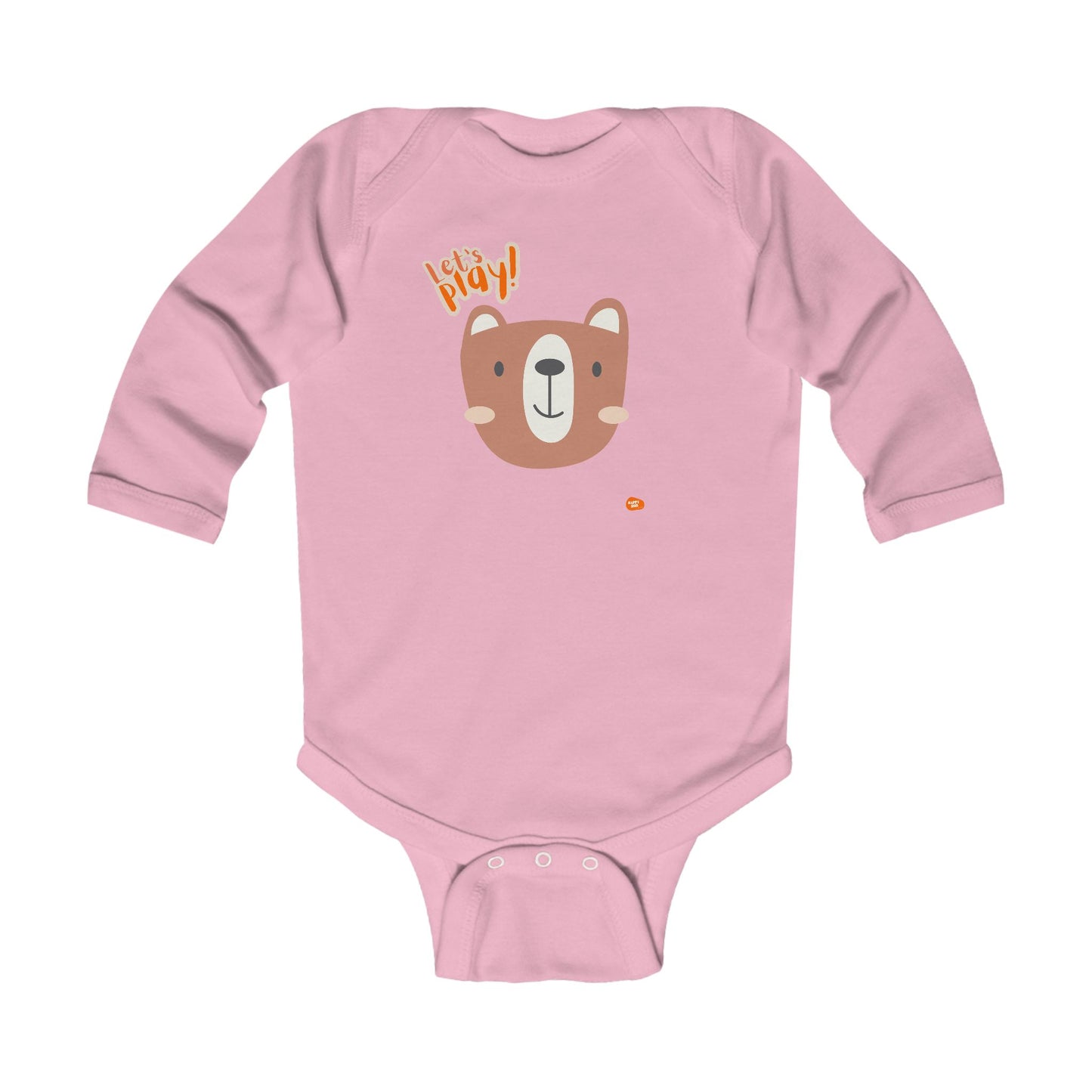 Let's Play Bear Infant Long Sleeve Bodysuit - Cute Baby Outfit for Playtime - HappyMom