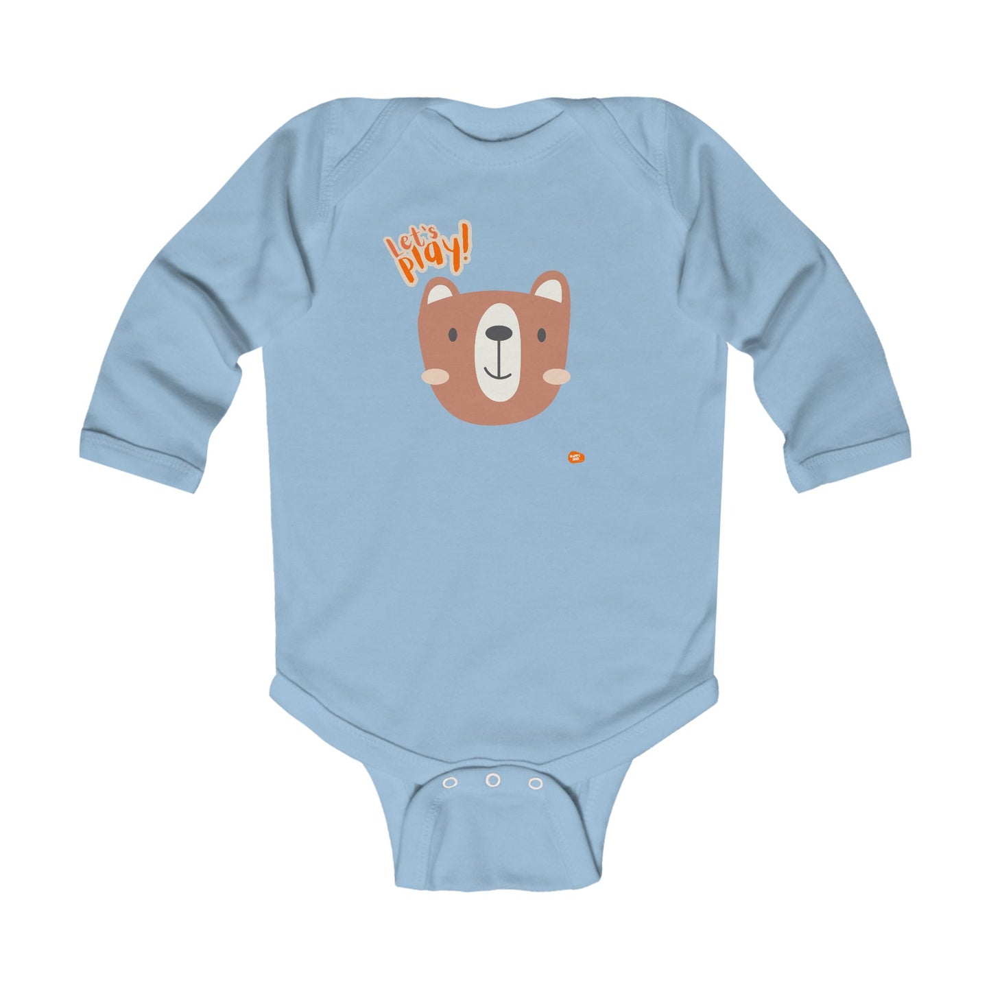 Let's Play Bear Infant Long Sleeve Bodysuit - Cute Baby Outfit for Playtime - HappyMom