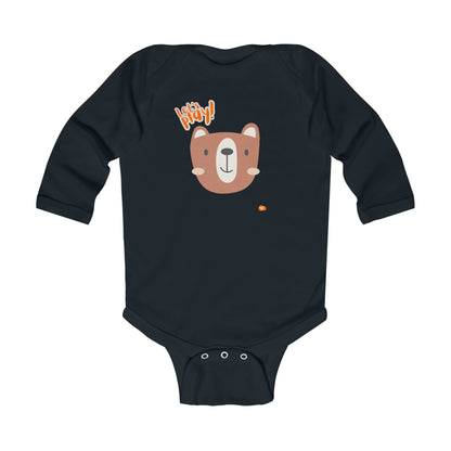 Let's Play Bear Infant Long Sleeve Bodysuit - Cute Baby Outfit for Playtime - HappyMom