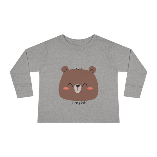 Cute Bear Toddler Long Sleeve Tee - Comfortable & Stylish for Kids - HappyMom